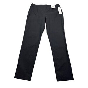 Calvin Klein Womens Stretch Ankle Length Black Suit Pants 14 Elastic Waist New